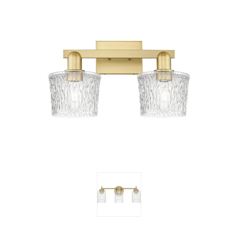 Innovations Lighting Arcadia Niagara 2-Light Vanity - Satin Gold & Clear Glass