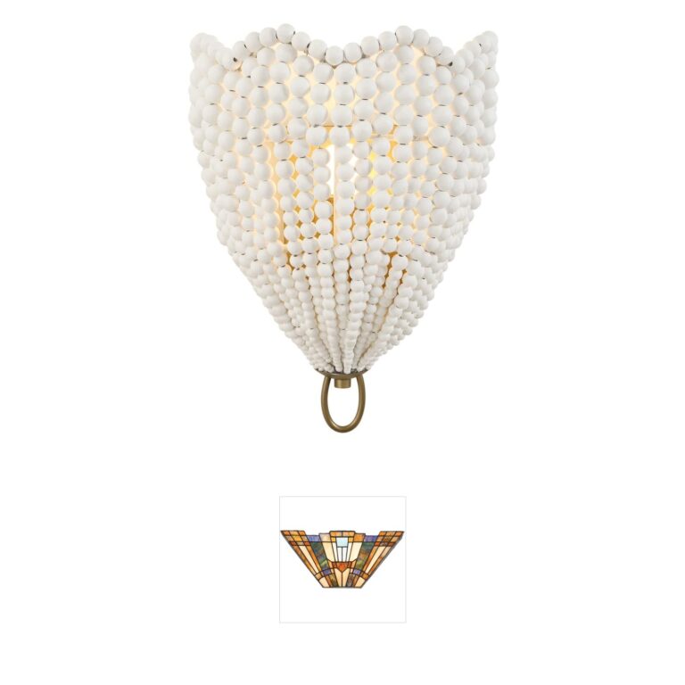 Uttermost Biddeford Matte White Wood Bead Wall Sconce