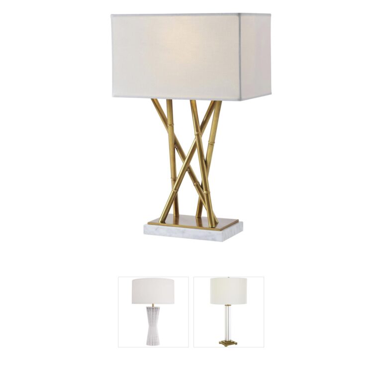 Theodore Alexander Kesden Brass Bamboo Table Lamp