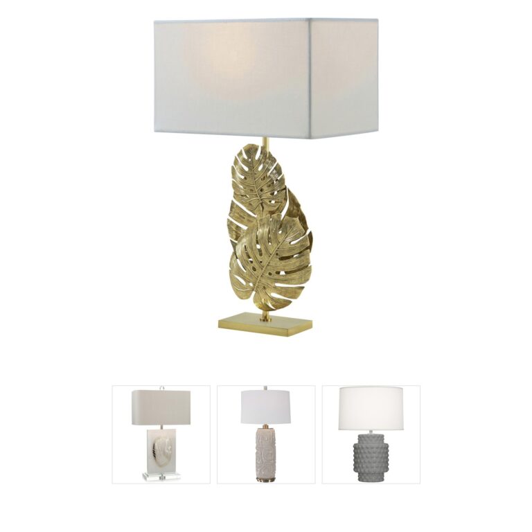 Theodore Alexander Balazo Polished Brass Cluster Table Lamp
