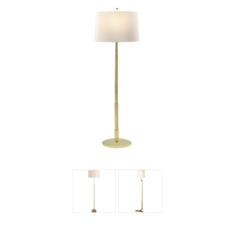 Theodore Alexander Empire Polished Brass Floor Lamp