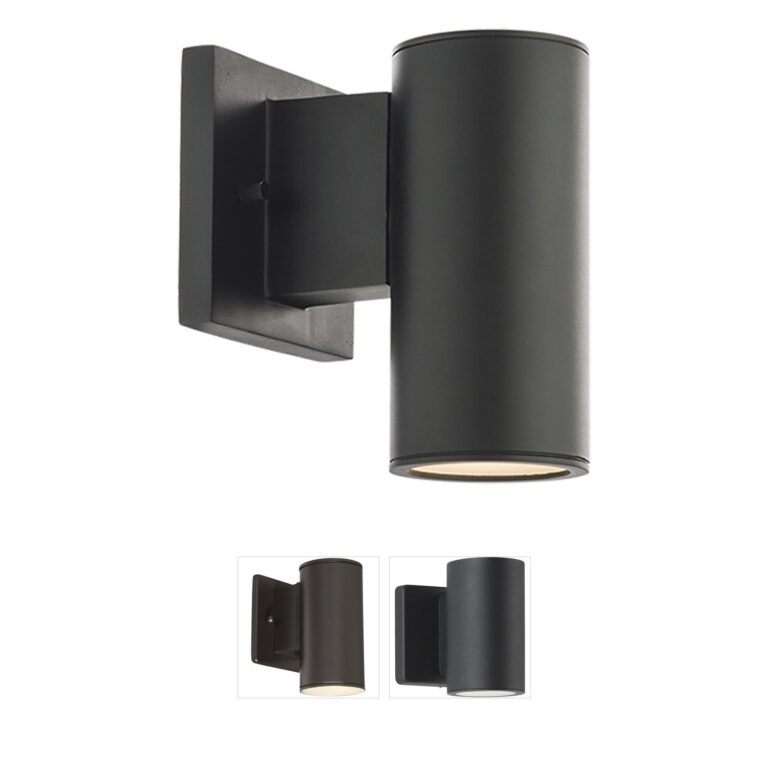 WAC Lighting Cylinder 8-Inch CCT Selectable Black Outdoor Wall Light