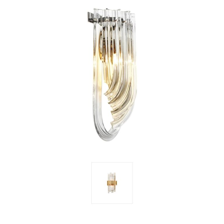 Eichholtz Greco Nickel and Clear Glass Wall Sconce