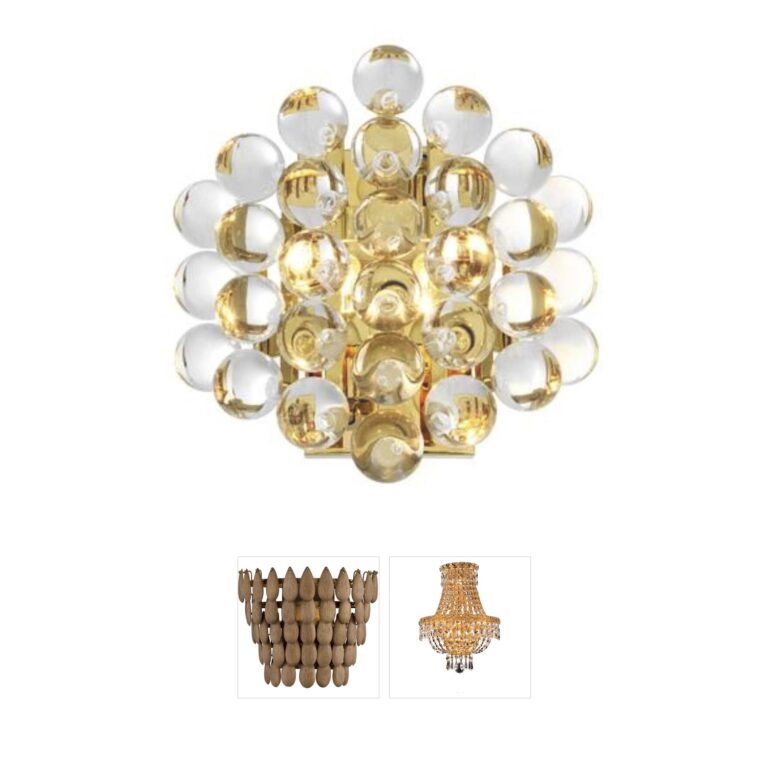 Eichholtz Mylo Gold Finish Clear Glass Wall Sconce