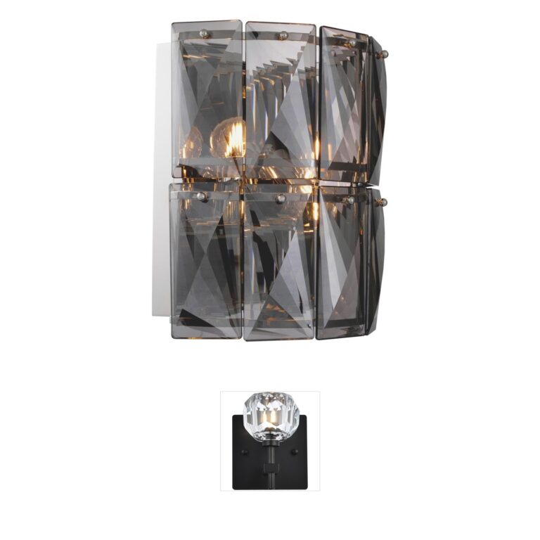 Eichholtz Amazone Nickel Wall Sconce with Smoke Crystal Glass