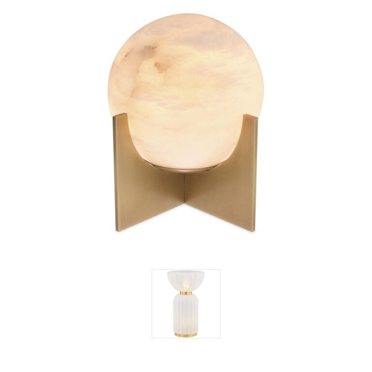 Eichholtz Scorpios Alabaster & Antique Brass Table Lamp