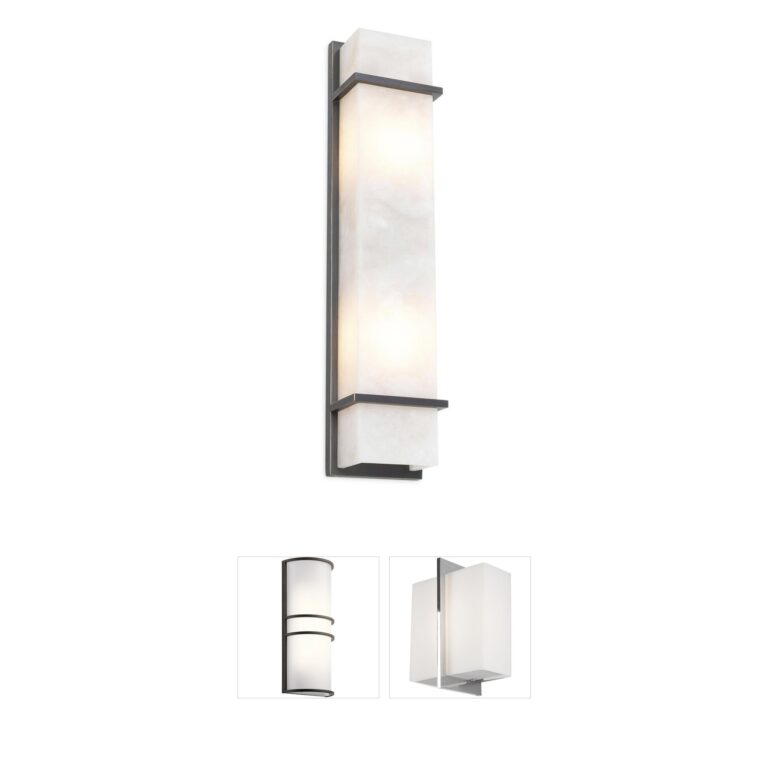 Eichholtz Spike Alabaster and Bronze Highlight Wall Sconce