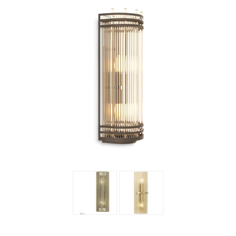 Eichholtz Gulf Collection Bronze Highlight Clear Glass Wall Sconce