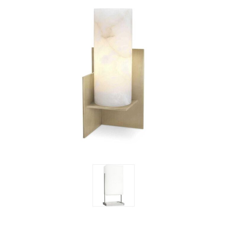 Eichholtz Frisco Antique Brass and Alabaster Table Lamp