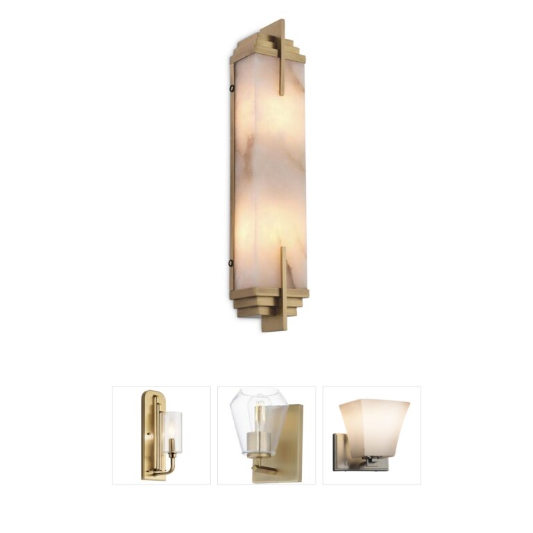 Eichholtz Harman Antique Brass and Alabaster Wall Sconce