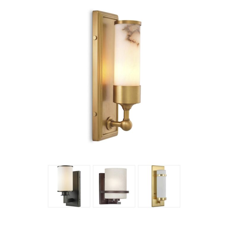 Eichholtz Valentine Antique Brass and Alabaster Wall Sconce