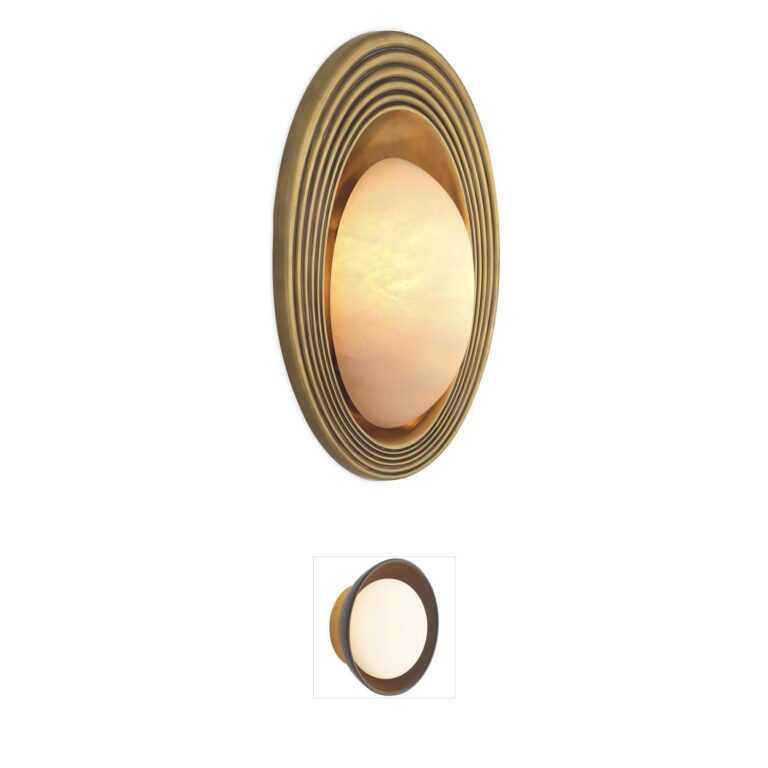 Eichholtz Savono Vintage Brass and Alabaster Wall Sconce