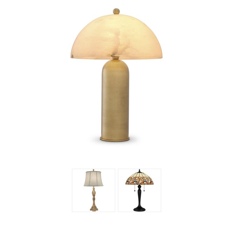 Eichholtz Lorenza Antique Brass and Alabaster Table Lamp