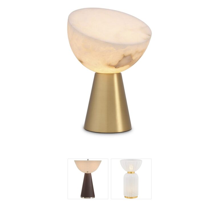 Eichholtz Chamonix Alabaster & Antique Brass Table Lamp