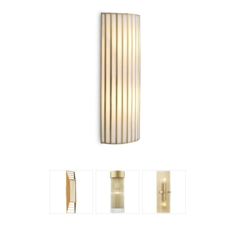 Eichholtz Monari Antique Brass and Handmade Glass Wall Sconce
