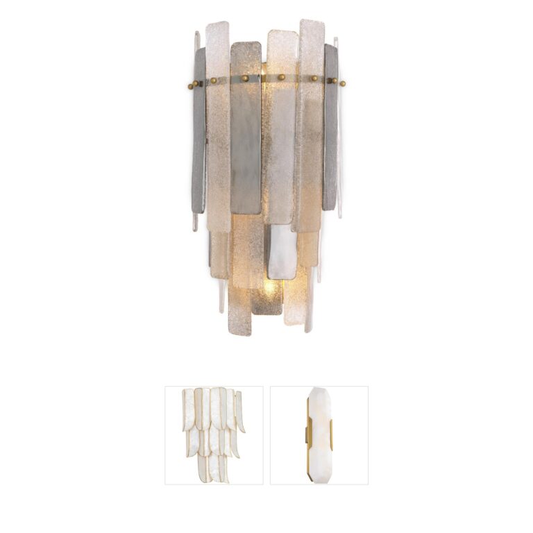 Eichholtz Greyson Antique Brass and Hand Blown Glass Wall Sconce