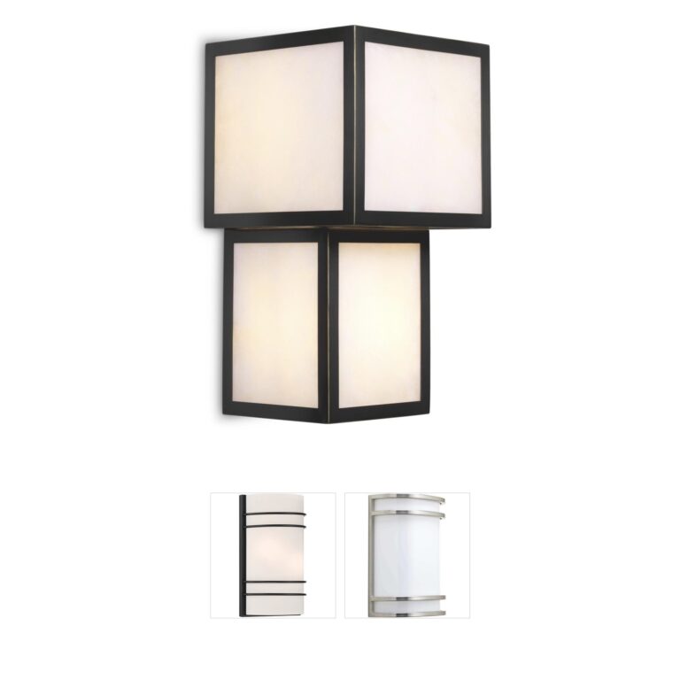 Eichholtz Serchio Alabaster and Black Wall Sconce
