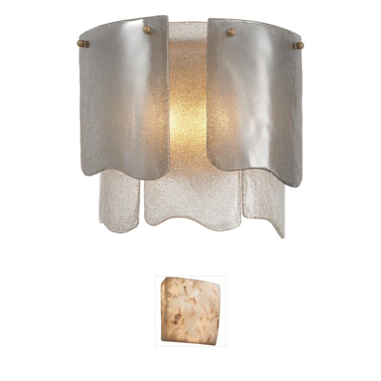 Eichholtz Asinara Smoke Glass Wall Sconce with Antique Brass Finish