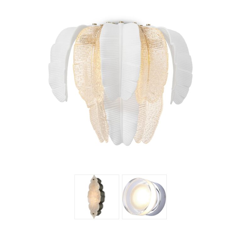 Eichholtz Saint Lucia Antique Brass and Textured Glass Wall Sconce