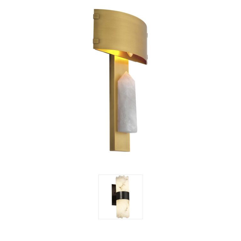 Eichholtz Évora Antique Brass and Rock Crystal Wall Sconce