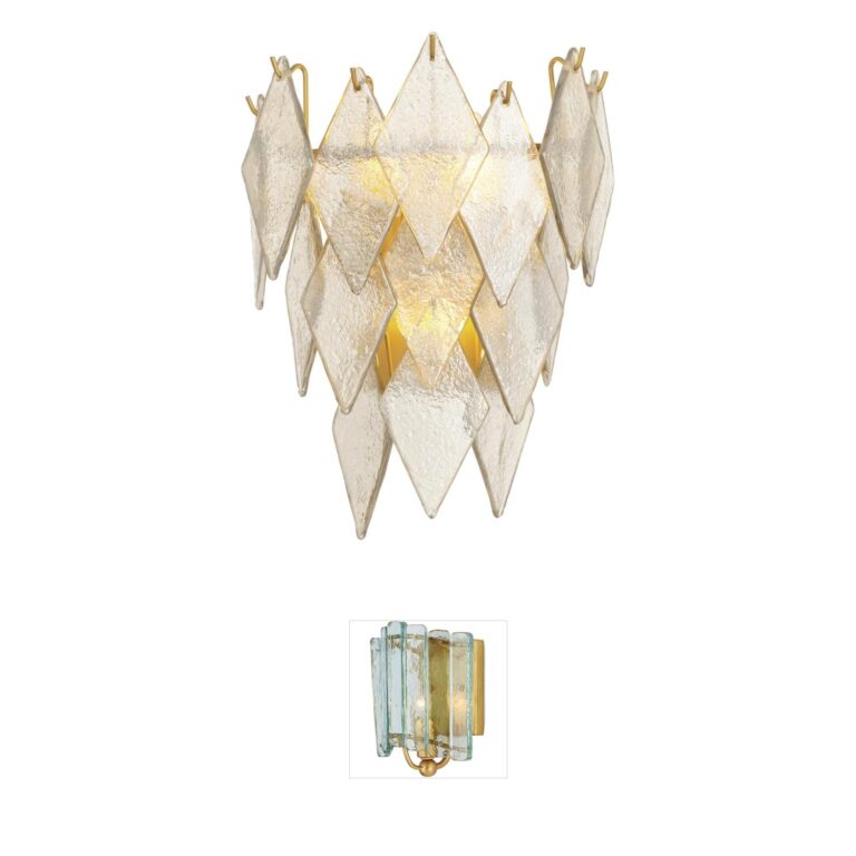 Eichholtz Rhombus Antique Brass & Handmade Glass Wall Sconce