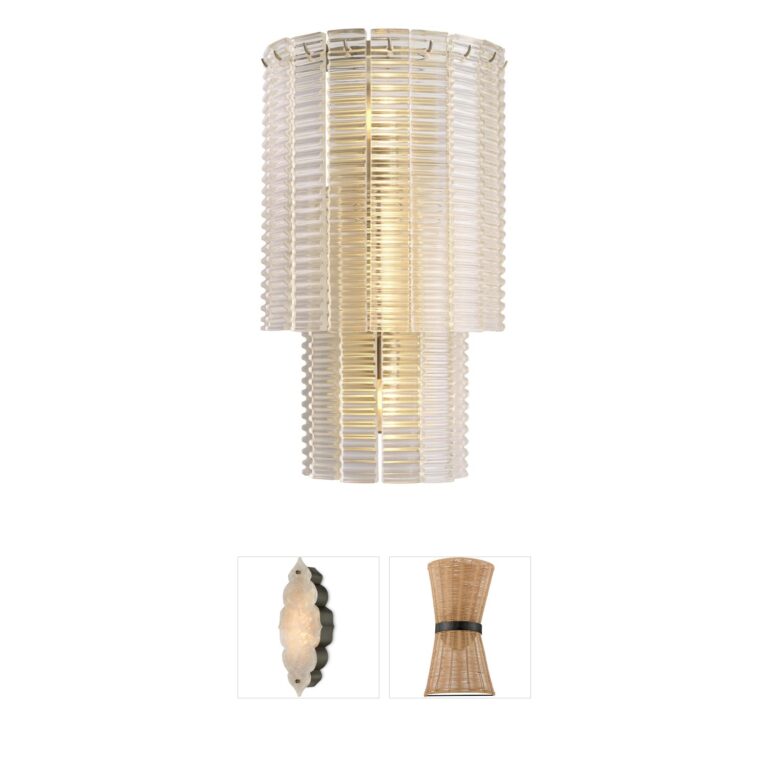Eichholtz Imperial Brushed Brass and Clear Glass Wall Sconce