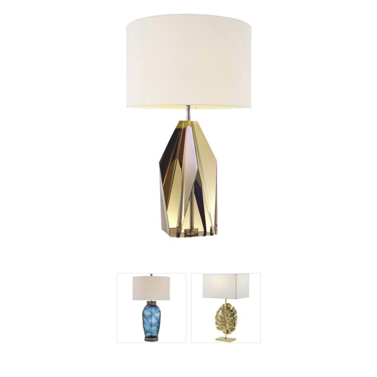 Eichholtz Setai Amber Crystal Glass Table Lamp