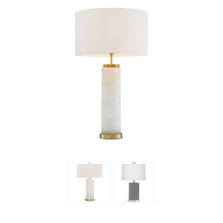 Eichholtz Lxry Alabaster and Antique Brass Table Lamp