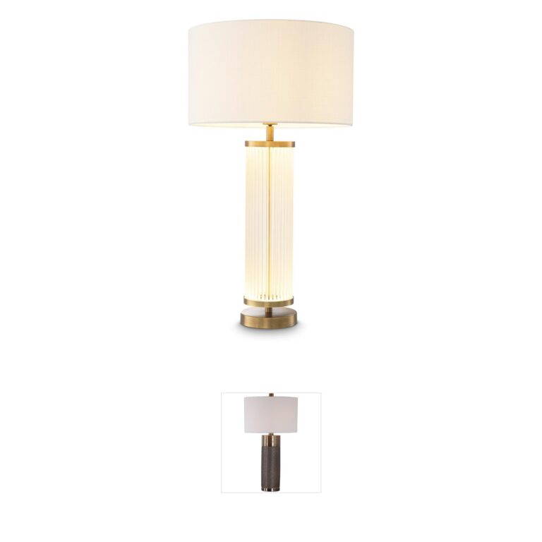 Eichholtz Thibaud Antique Brass and Frosted Glass Table Lamp