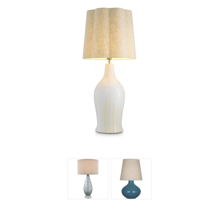 Eichholtz Beatriz White Drip-Effect and Vintage Brass Table Lamp