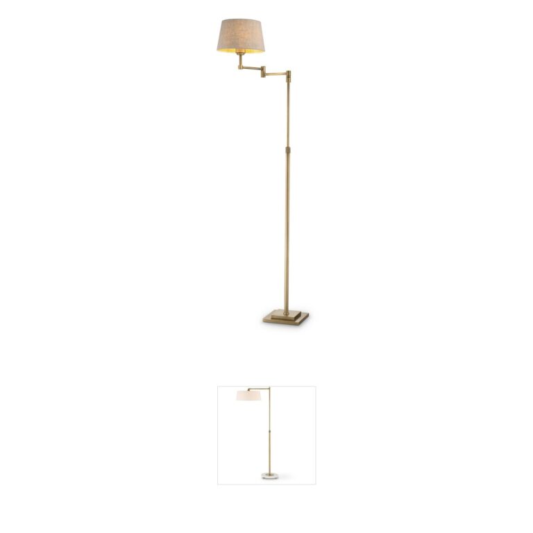 Eichholtz Corbin Brushed Brass Floor Lamp with Linen Shade