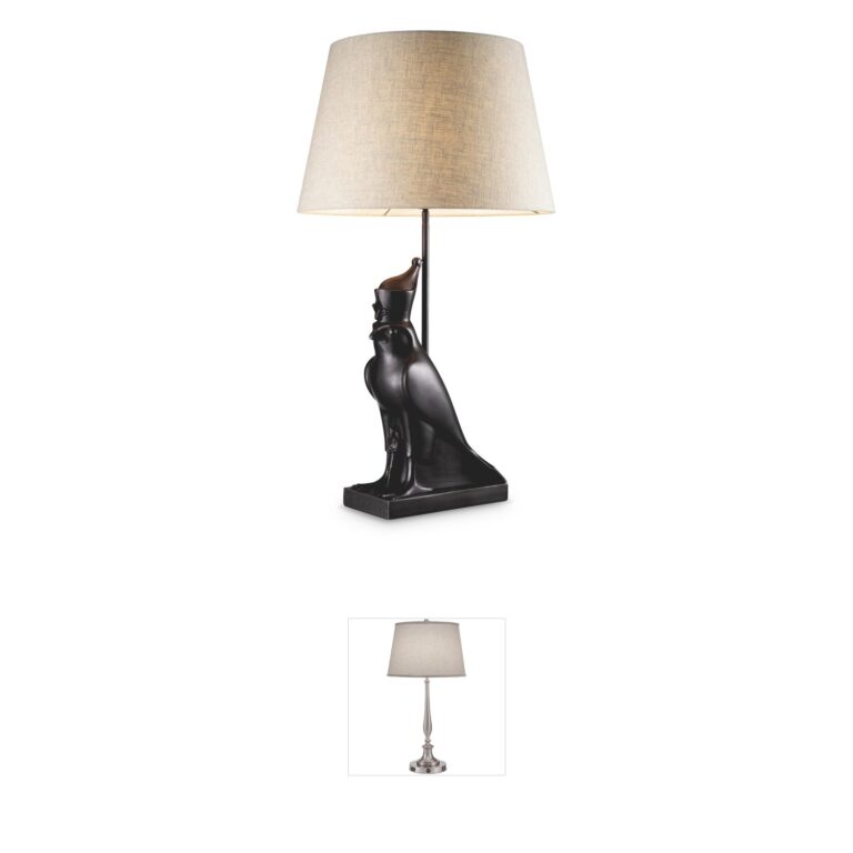 Eichholtz Horus Table Lamp in Copper Bronze with Linen Blend Shade