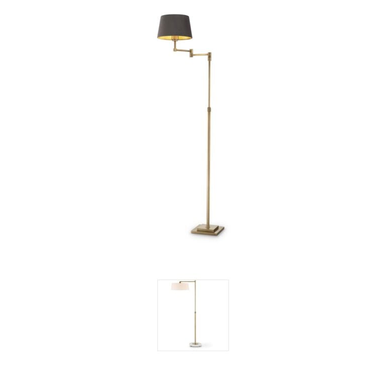 Eichholtz Corbin Brushed Brass & Velvet Floor Lamp