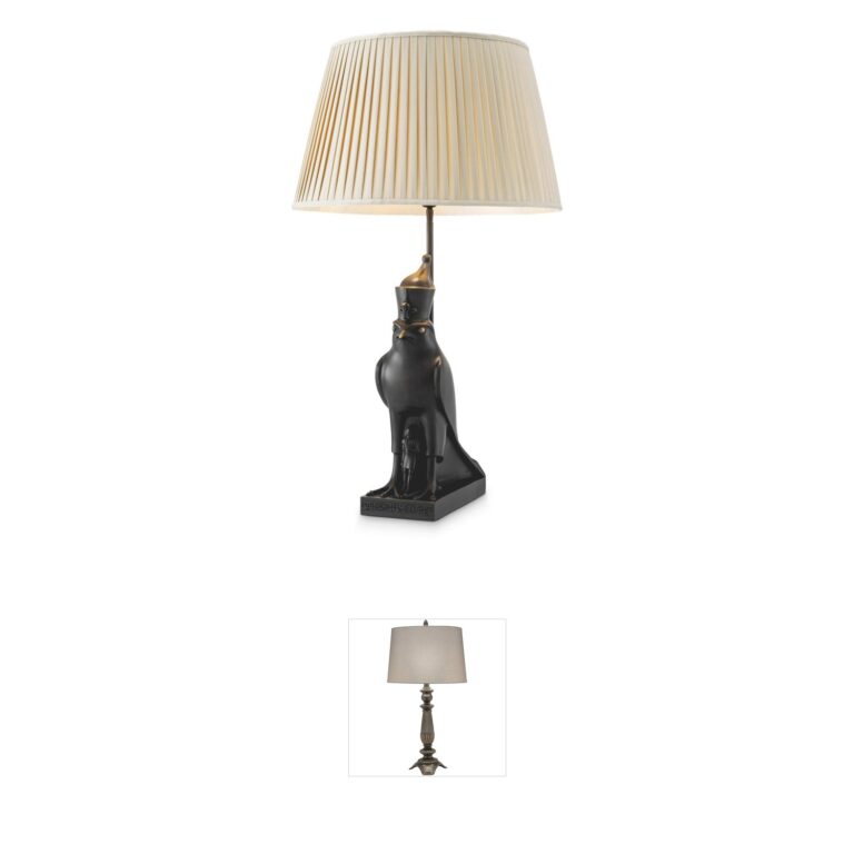 Eichholtz Horus Bronze Highlight Metal Table Lamp with Pleated Shade