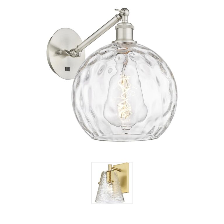 Innovations Lighting Ballston Athens Water Glass 1-Light Adjustable Sconce in Brushed Satin Nickel
