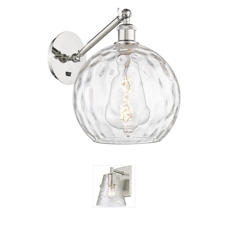 Innovations Lighting Ballston Athens Water Glass Adjustable Polished Nickel Sconce
