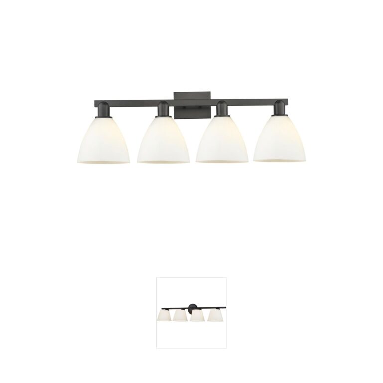 Innovations Lighting Arcadia Bristol 4-Light Matte Black Vanity Light