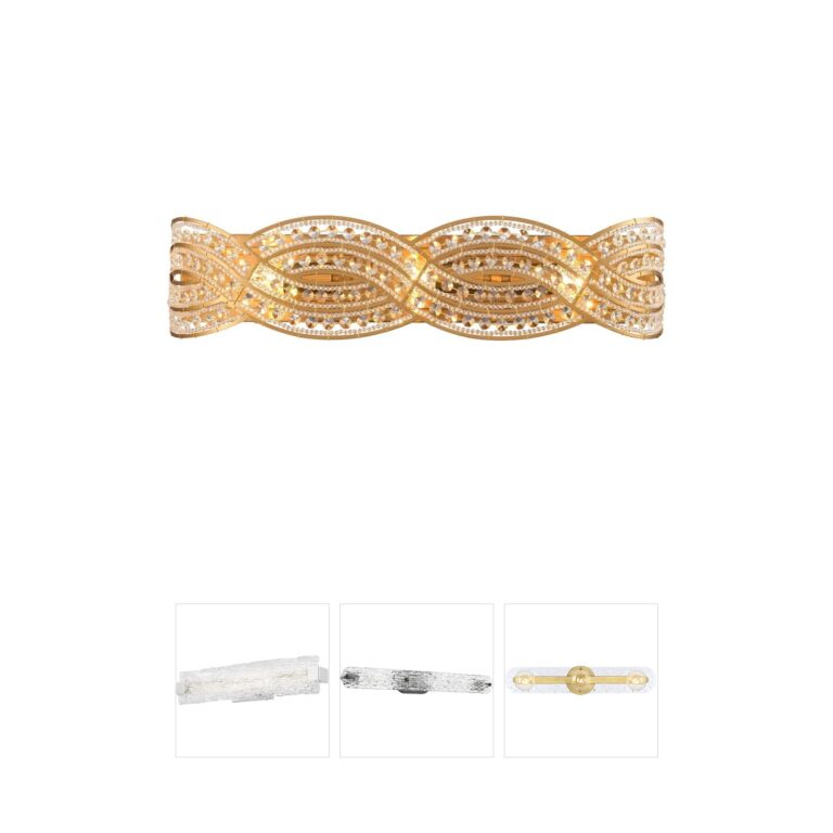 Arabela Lighting Anastasia Lacquered Gold Crystal Vanity Light