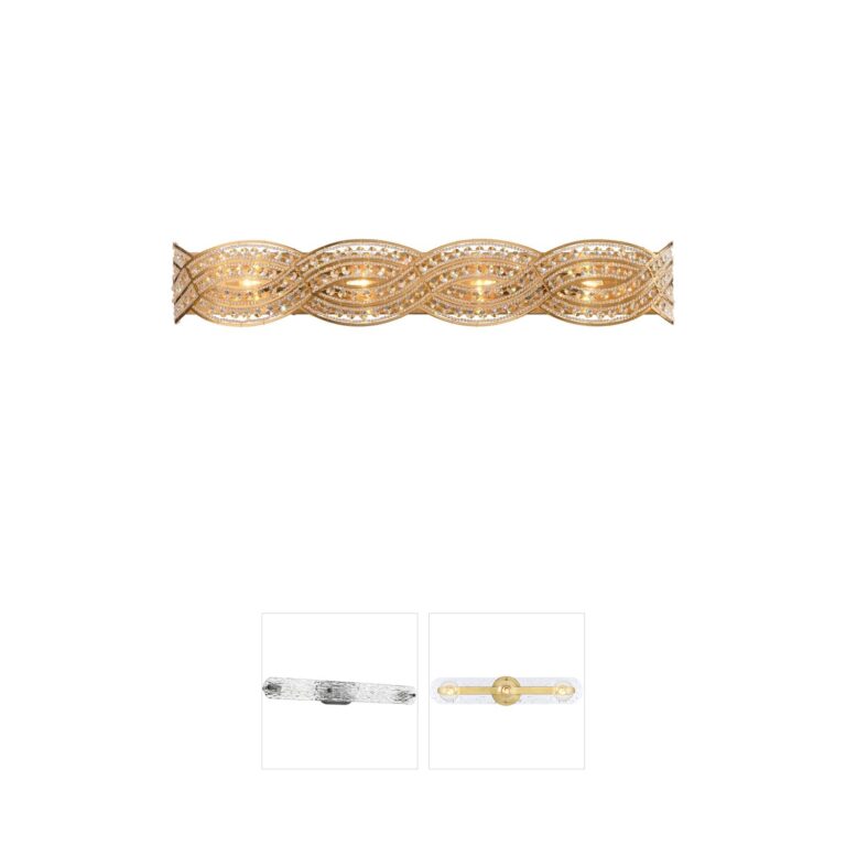 Arabela Lighting Anastasia Lacquered Gold Linear Crystal Vanity Light