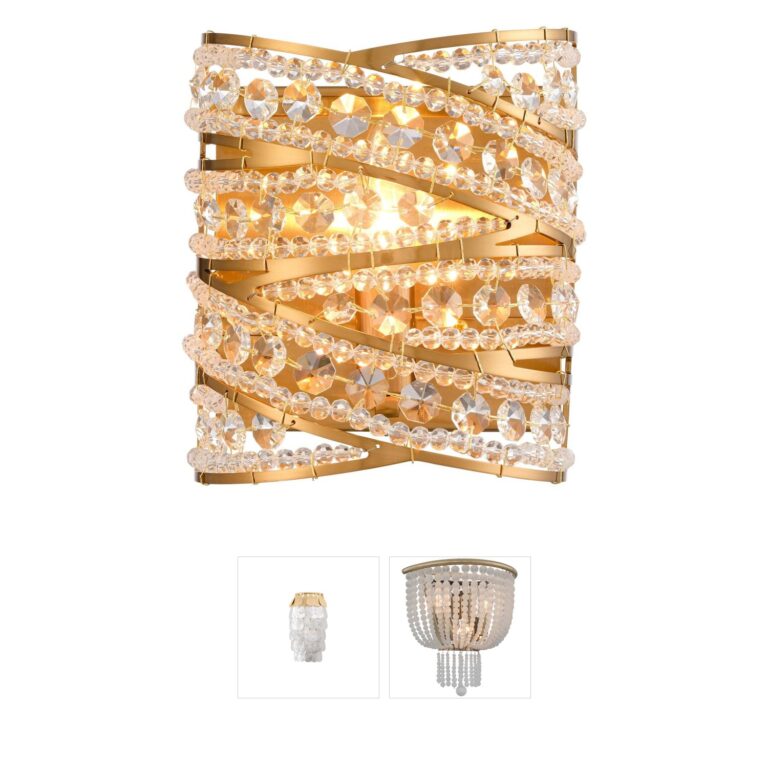 Arabela Lighting Anastasia Lacquered Gold Crystal Wall Sconce