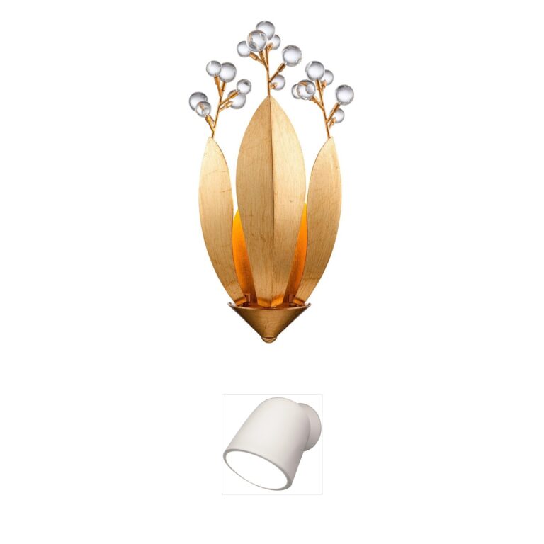 Arabela Lighting Callista Gold Leaf and Crystal Wall Sconce