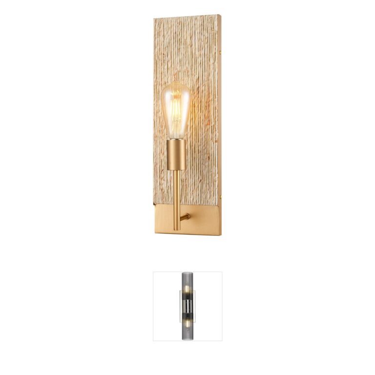Arabela Lighting Copa Natural Brass & Corn Leaf Wall Sconce