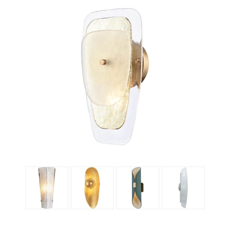 Arabela Lighting Strata Layered Glass Lacquered Gold Wall Sconce