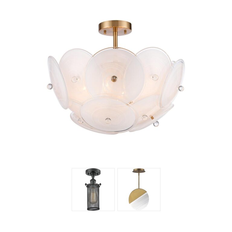 Arabela Lighting Tallulah White Swirl Glass Convertible Pendant