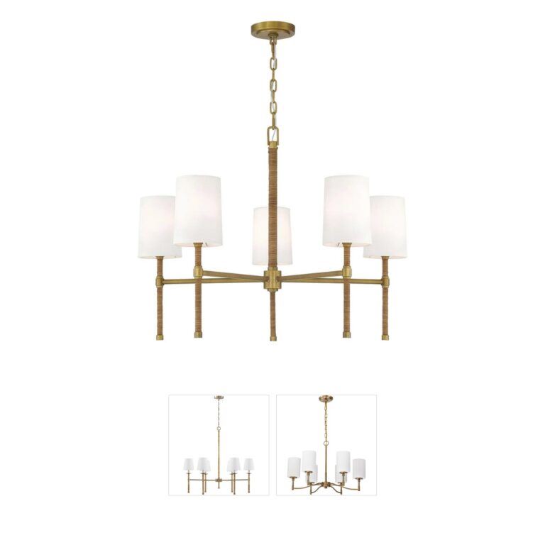 Mariana Home Hampton Aged Brass 5-Light Chandelier