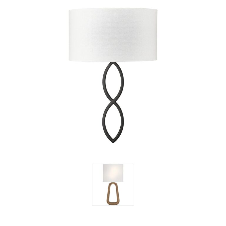 Millennium Lighting Rylee Matte Black Metal Wall Sconce with Linen Shade