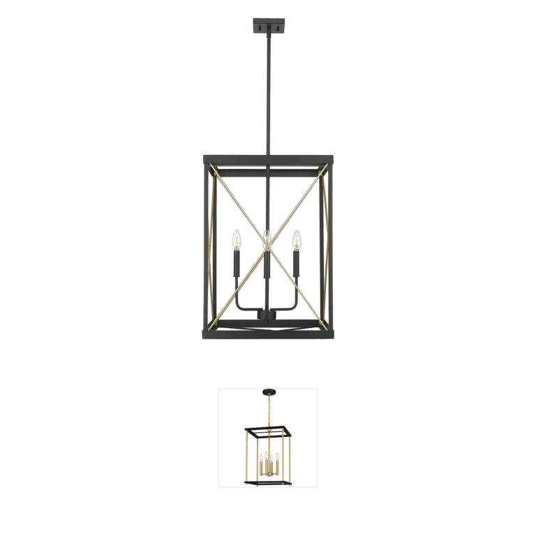 Millennium Lighting Terni 4-Light Matte Black & Gold Pendant