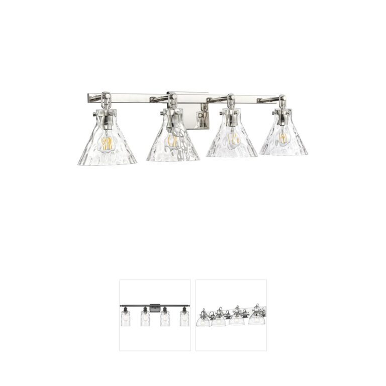 Millennium Lighting Barlon Polished Nickel 4-Light Water Glass Vanity Light