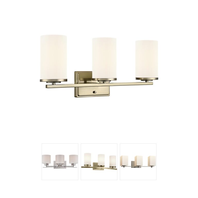 Millennium Lighting Verlana 22-Inch 3-Light Modern Gold Vanity with Etched White Glass