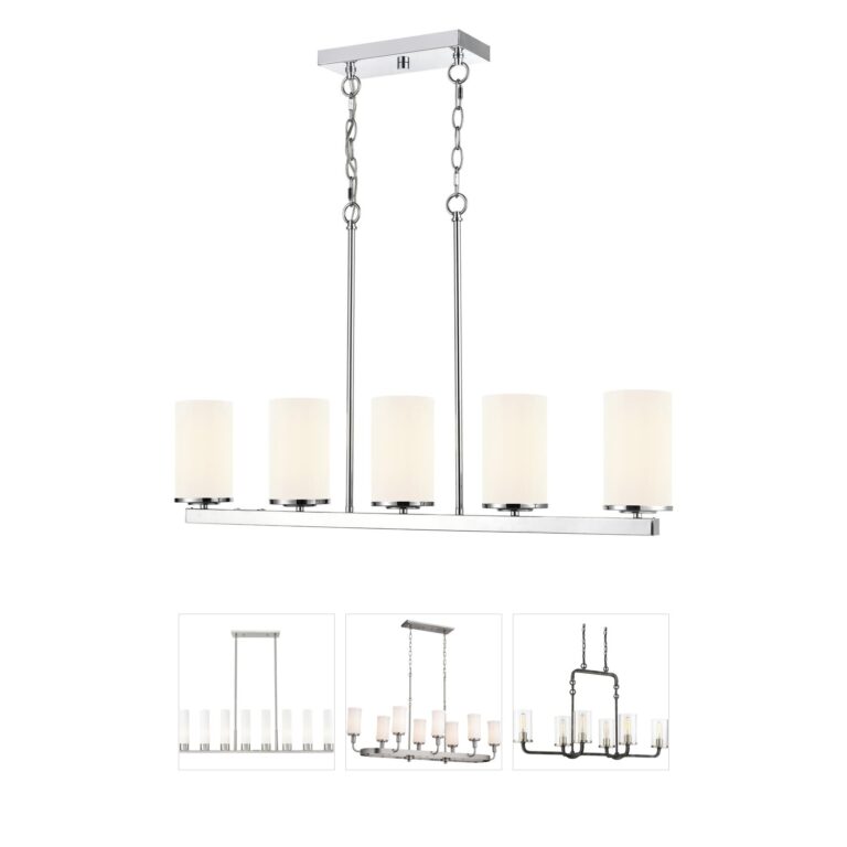 Millennium Lighting Verlana Chrome 5-Light Linear Chandelier with Etched White Glass